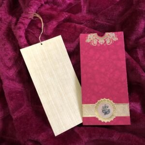 Buy Red & Golden Pull-Out Wedding Invitation Pouch 012