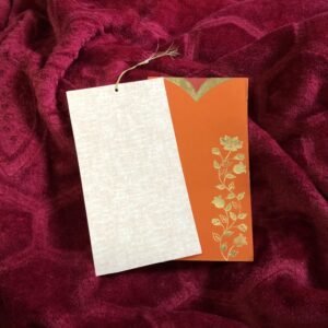 Orange Pull Out Pouch Wedding Invitation Card 026