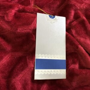 Silver & Blue Pull Out Pouch Wedding Card – Elegant 047