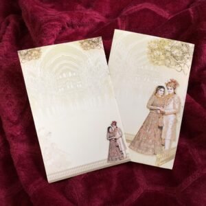 Royal Hindu Wedding Card with Dulha-Dulhan Print 028