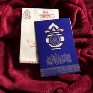 Simple Kalash Cut Out Wedding Card in Colorful Design 029