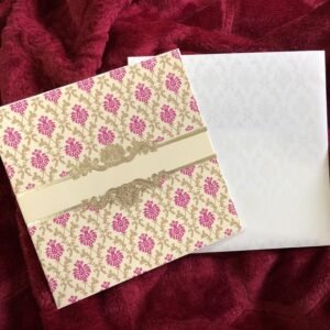 Floral Print Wedding Invitation Card for Hindu Wedding 032
