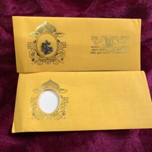 2 Fold Simple Hindu Wedding Card with Ganesh 053