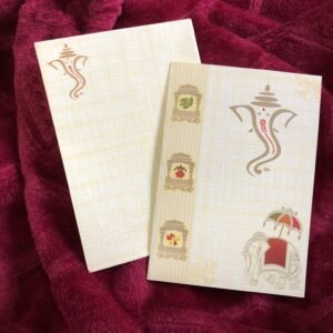 Simple Hindu Wedding Card with Ganesh ₹8 (052)