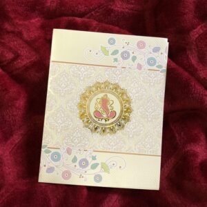 Simple Hindu Wedding Card with Ganesh Photo Rs 16 (058)