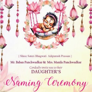 Buy Baby Girl Naming Ceremony Invitation Card Goa 081