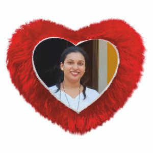 Personalised Heart Shape Red LED Cushion (Custom Photo Pillow Gift)