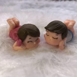 Sweety Lover Lying Couple Miniature Boy and Girl Garden Bonsai Pot Decor