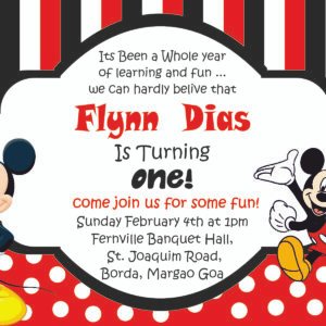 Buy Mickey Mouse Birthday Invitation Cards Goa 066