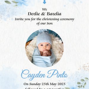 Buy Baby Boy Christening Ceremony Card Goa Bulk Order 069