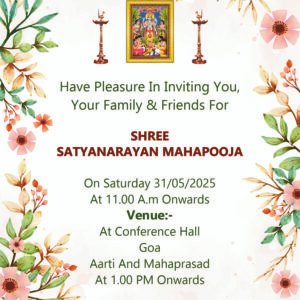 Buy Satyanarayan Pooja Invitation Card Goa Bulk Order 080