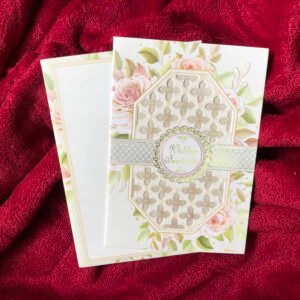 Elegant Rose Floral Laser Cut Wedding Invitation 121