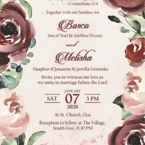 Elegant Floral Wedding Invitation Card - 241